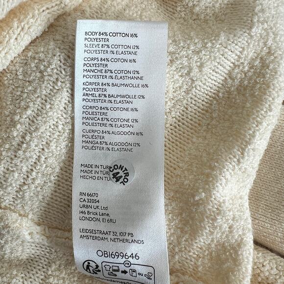 Pilcro Anthropologie Textured Oversized Knit Pullover Sweater Women's M Cream - Picture 8 of 8